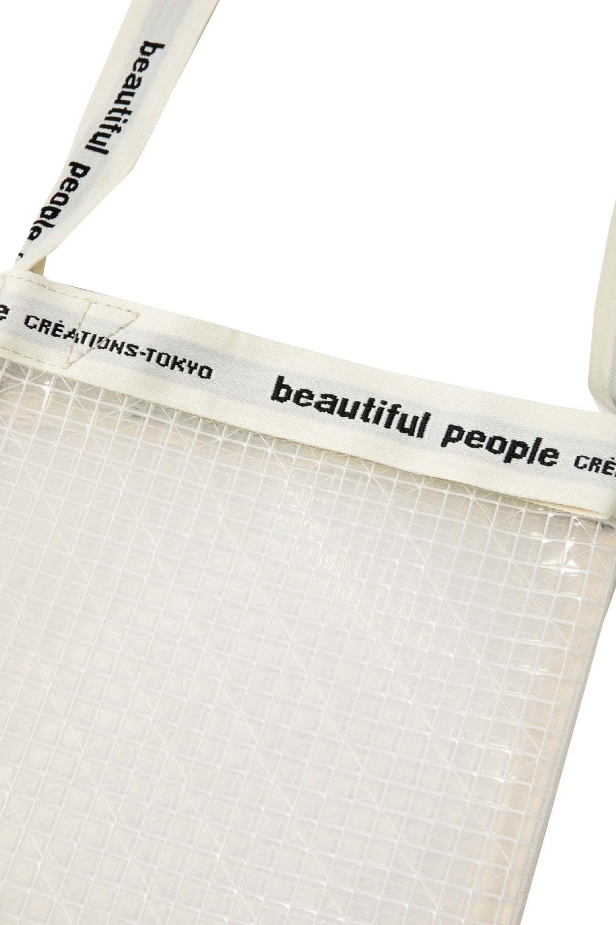 beautiful people PLAID VINYL LOGO TAPE SACOSHE BAG / CLEAR