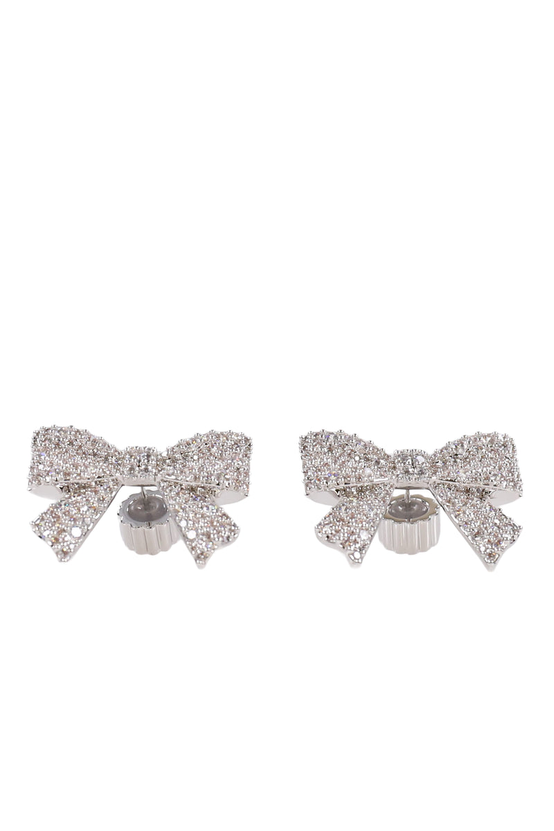PAVE BOWKNOT EARRING (LARGE) / SIL